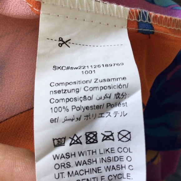 Shein Colorful Artsy Oversize Button Up Blouse Boho Chiffon Sheer Disco - Picture 8 of 13